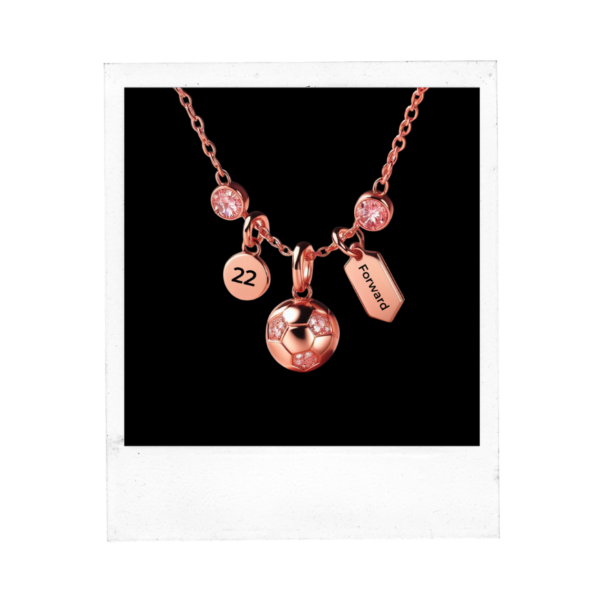 Rose Gold Soccer Charm Necklace