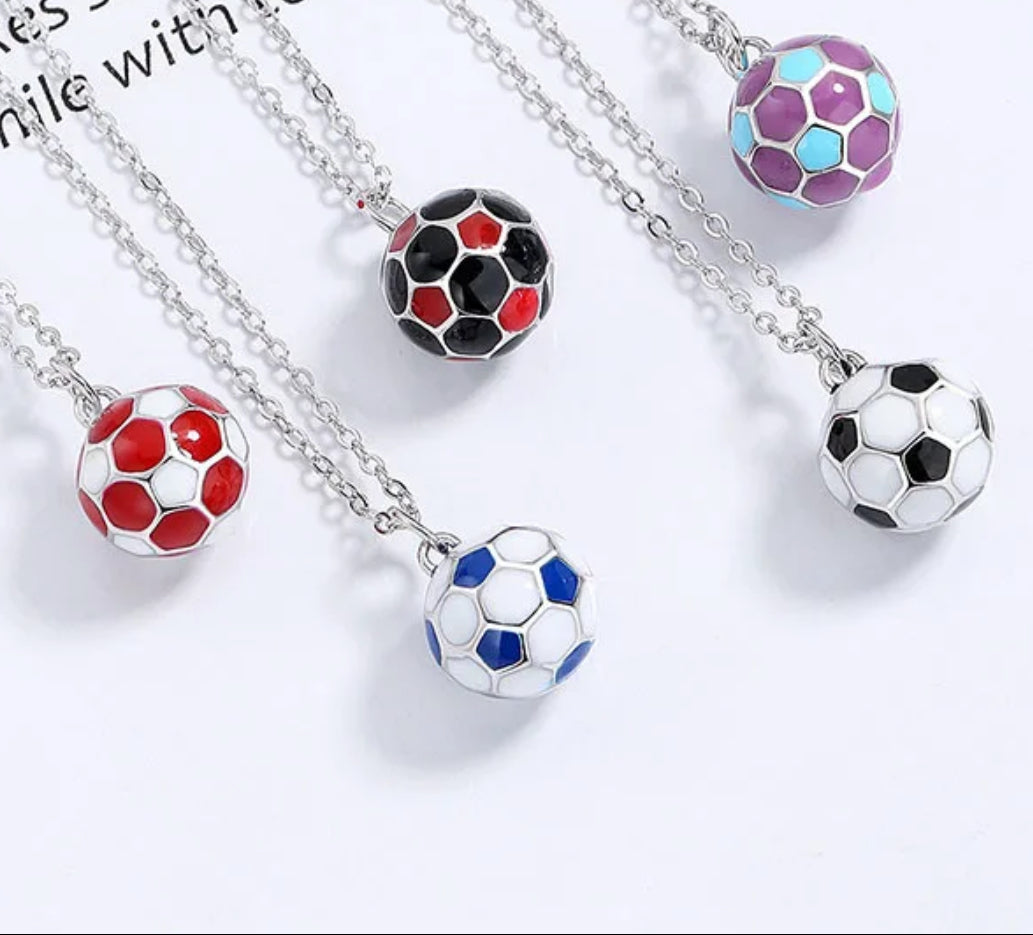 Colorful Soccer Ball Necklace